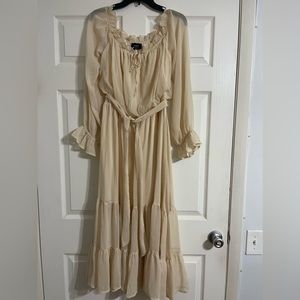 Vici off the shoulder natural maxi dress